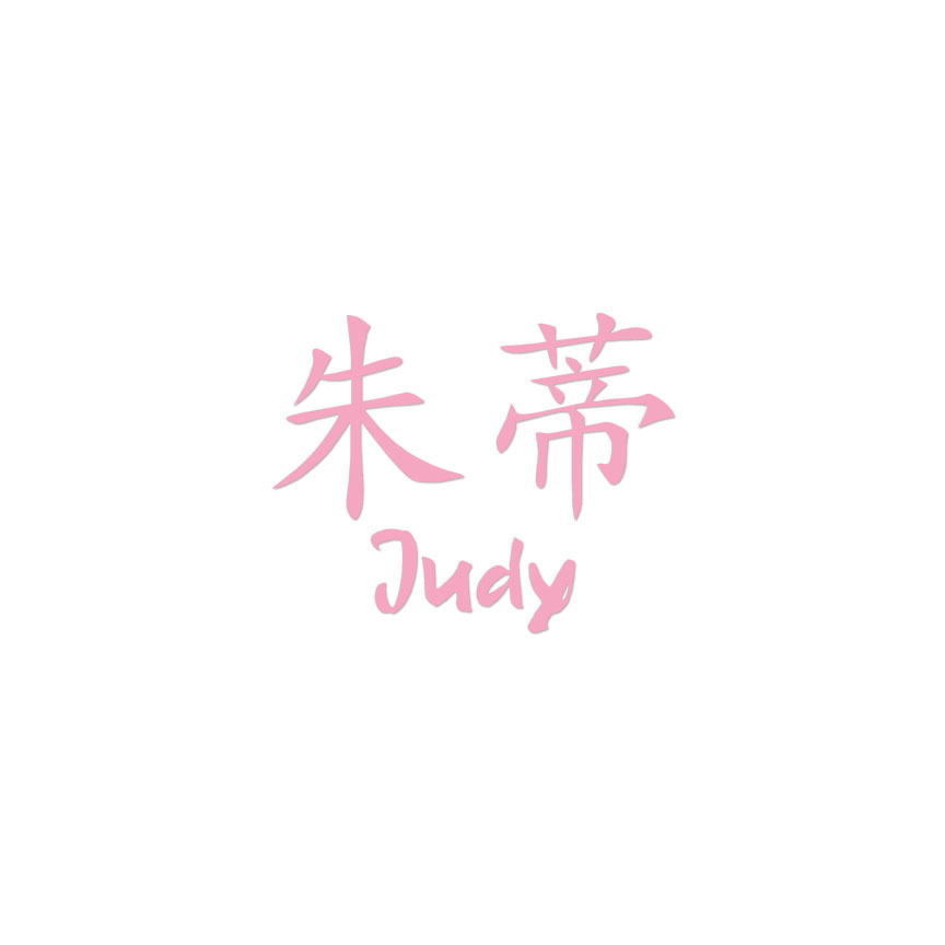 Chinese Symbol Judy Name - Decal Sticker - Multiple Colors & Sizes